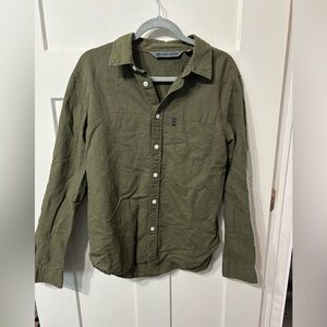 Women’s Harley Davidson Shirt Button Up long sleeve olive/army green